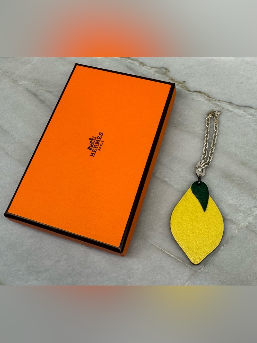 Hermès Lemon Leather Bag Charm